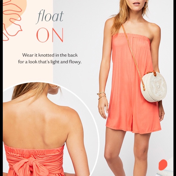 Free People Pants - FREE PEOPLE FP BEACH REDONDO MULTI-WAY ROMPER CORAL-Small